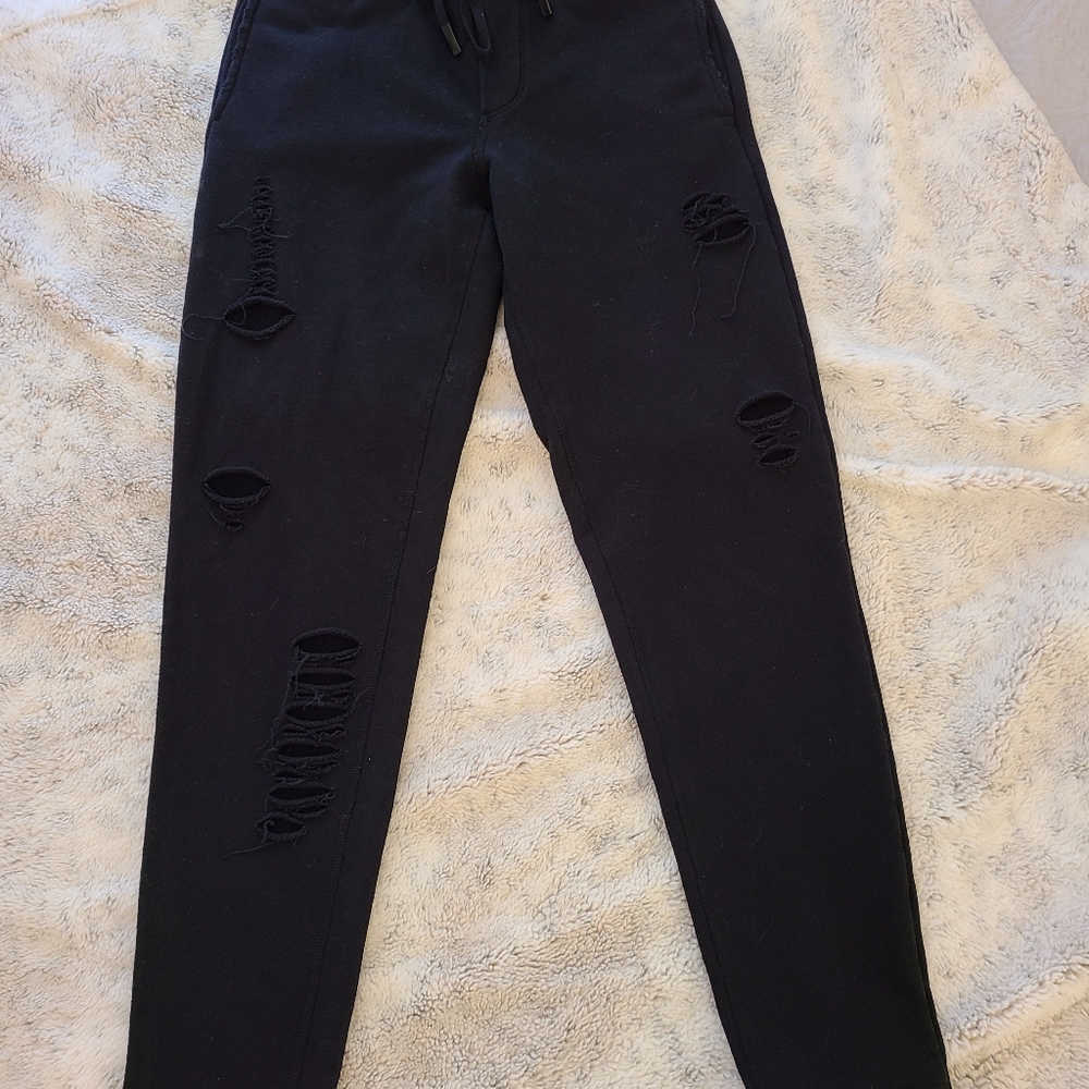 Alo Yoga Distressed Sweatpants Size Small Black